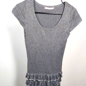 Gray Ruffled Women's Dress